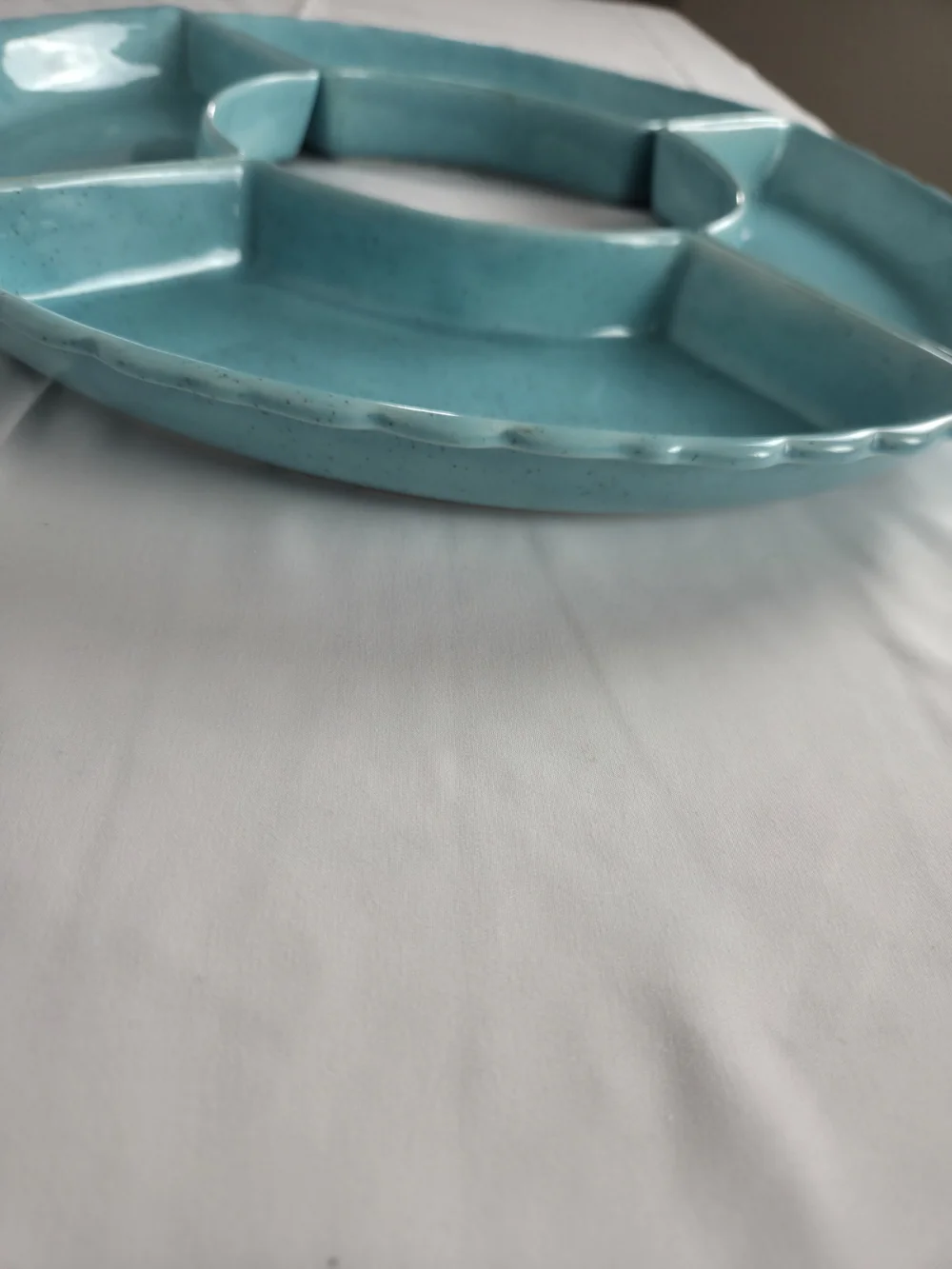 Vintage..Aqua Glazed Decorative Ceramic Bowl - Home Dining Serveware